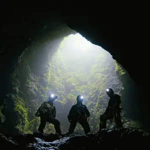 caving